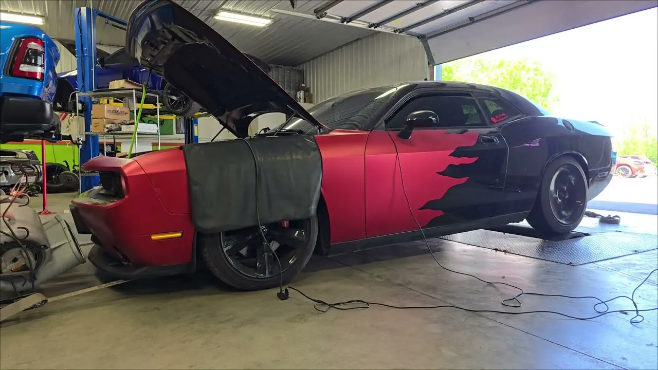 Twin turbo 6.1L Challenger SRT on the Satera Tuning dyno